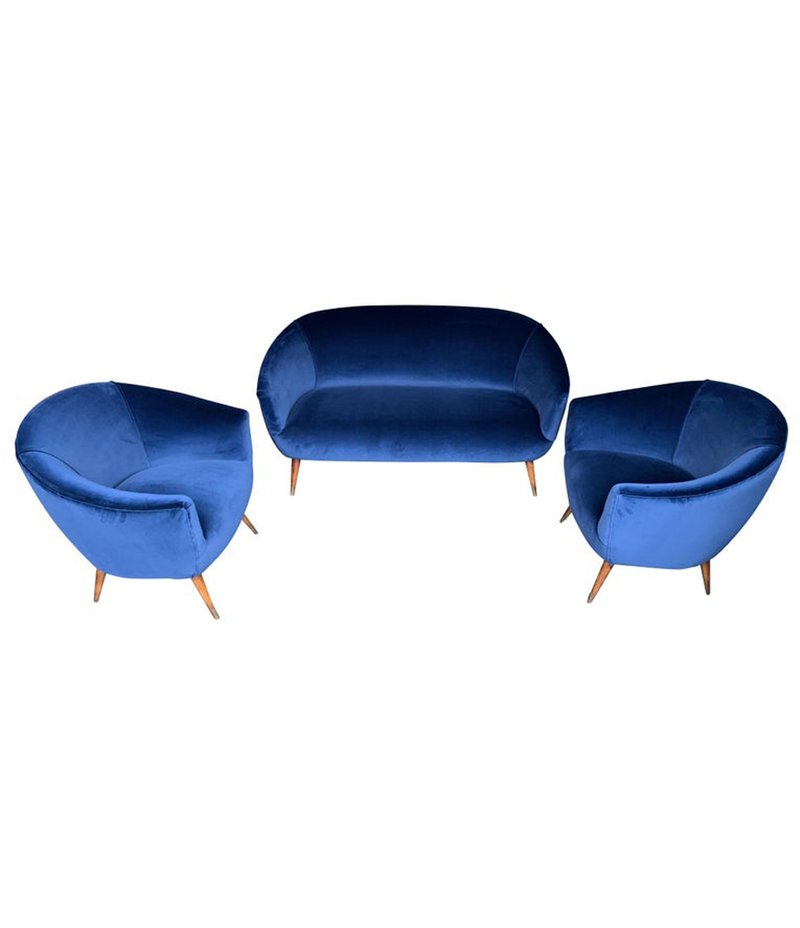 LOVELY ITALIAN 1950S TWO-SEAT COCKTAIL SOFA IN THE STYLE OF GIO PONTI