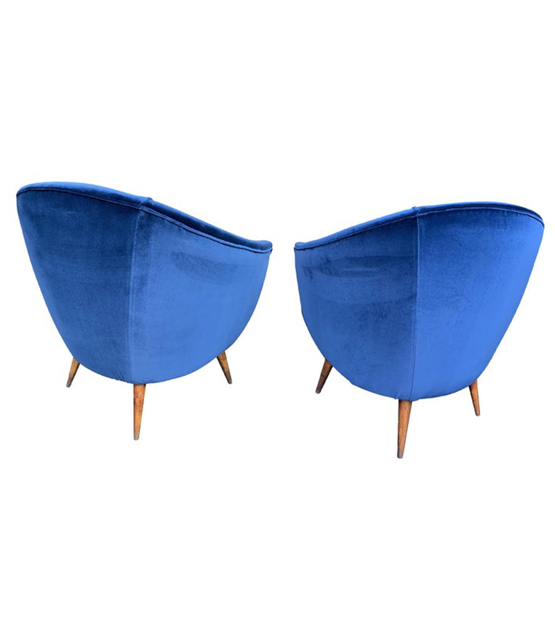 LOVELY PAIR OF ITALIAN 1950S COCKTAIL CHAIRS IN THE STYLE OF GIO PONTI