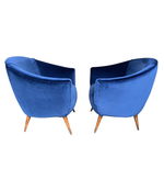 LOVELY PAIR OF ITALIAN 1950S COCKTAIL CHAIRS IN THE STYLE OF GIO PONTI