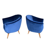 LOVELY PAIR OF ITALIAN 1950S COCKTAIL CHAIRS IN THE STYLE OF GIO PONTI