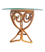 LOVELY 1950S FRENCH RIVIERA ROPE SIDE TABLE BY ADRIEN AUDOUX AND FRIDA MINET