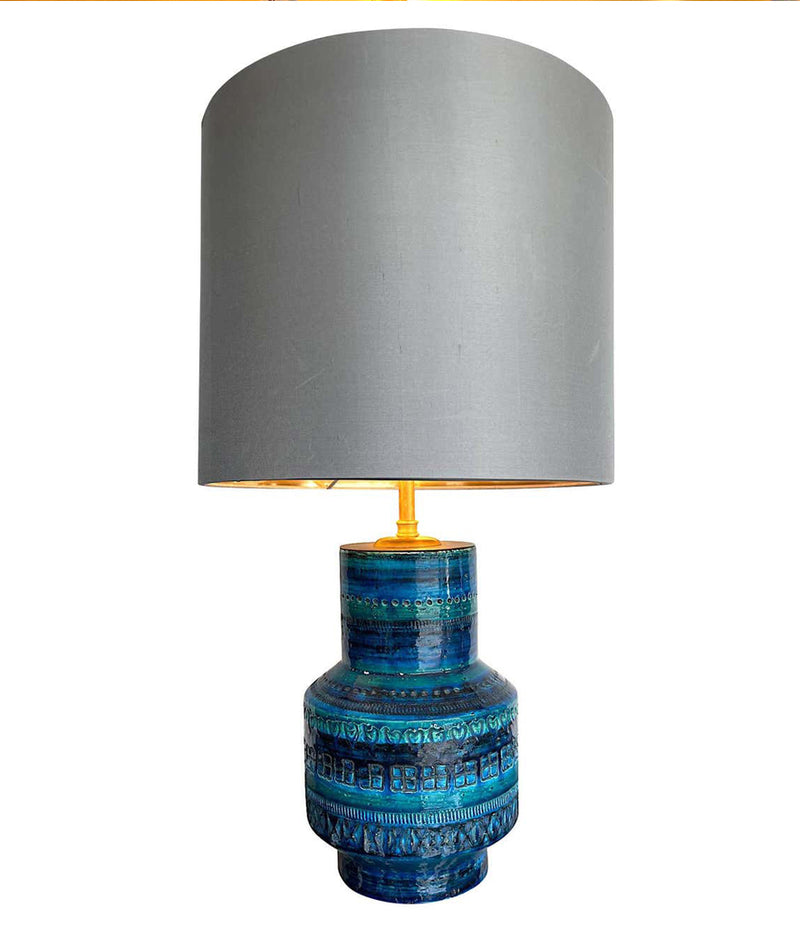 1960s Bitossi Ceramic Lamp - Aldo Londi - Rimini Blue - Mid Century Lamp - Ed Butcher Antiques