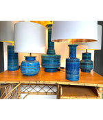 LOVELY 1960S BITOSSI CERAMIC LAMP BY ALDO LONDI IN FAMOUS "RIMINI BLUE"