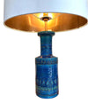 LOVELY 1960S BITOSSI CERAMIC LAMP BY ALDO LONDI IN FAMOUS "RIMINI BLUE"