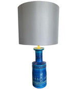 LOVELY 1960S BITOSSI CERAMIC LAMP BY ALDO LONDI IN FAMOUS "RIMINI BLUE"