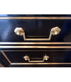 LOVELY ANTIQUE FRENCH LOUIS XVI STYLE EBONISED COMMODE WITH CARRARA MARBLE TOP