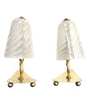 Pair of Baroivier 1960s Italian Brass Lamps with Murano Glass Shades – Ed Butcher