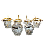 LOVELY RARE 1960S VAL ST LAMBERT CRYSTAL AND GOLD-PLATED COCKTAIL SET