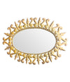 LOVELY SPANISH ORNATE GILT METAL OVAL SUNBURST WALL MIRROR