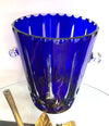 LOVELY VAL SAINT LAMBERT COBALT BLUE CRYSTAL CHAMPAGNE BUCKET