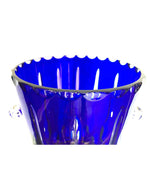 LOVELY VAL SAINT LAMBERT COBALT BLUE CRYSTAL CHAMPAGNE BUCKET