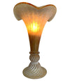 LOVELY PAIR OF FLUTED MURANO GLASS LAMPS WITH MOTTLED, RIBBED FINISH