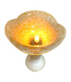 LOVELY PAIR OF FLUTED MURANO GLASS LAMPS WITH MOTTLED, RIBBED FINISH