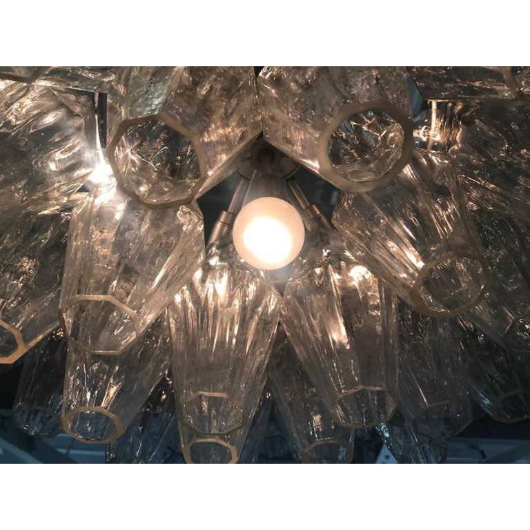 LARGE POLIEDRI CHANDELIER BY CARLO SCARPA FOR VENINI