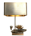 Maison Charles “Nenuphar Double Ecran” Bronze Lamp with Original Metal Shade