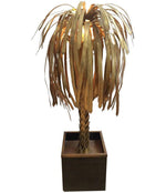 MAISON JANSEN BRASS PALM TREE FLOOR LAMP