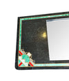 MAITLAND SMITH ART DECO STYLE TESSELLATED MARBLE MIRROR WITH BRASS INLAY