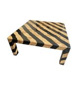 MAITLAND SMITH COFFEE TABLE WITH TESSELLATED MARBLE ZEBRA PATTERN FINISH