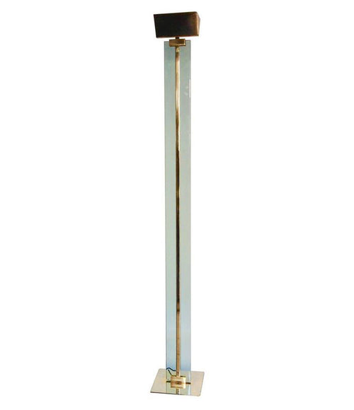 MAURO MARTINI GLASS AND BRASS FLOOR LAMP