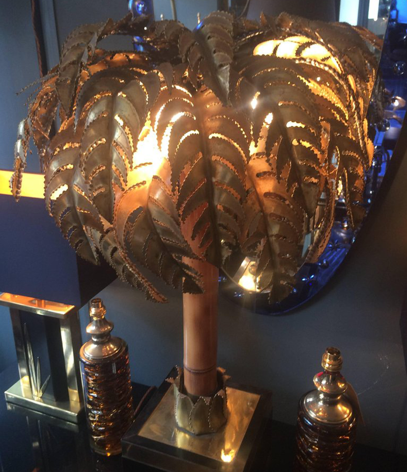 MAISON JANSEN PALM TREE TABLE LAMP