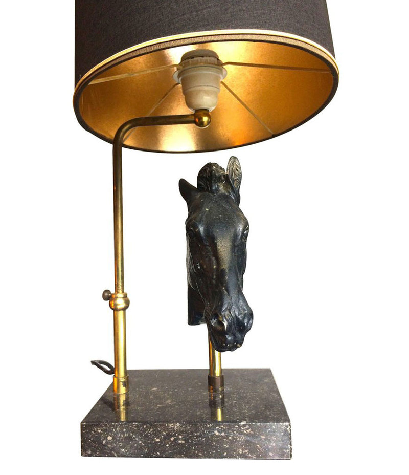 MAISON JANSEN STYLE SCULPTURAL HORSE HEAD LAMP