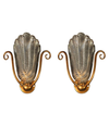 PAIR OF 1950S BAROVIER AND TOSO, MURANO GLASS WALL SCONCES WITH BRASS FITTINGS