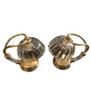 PAIR OF 1950S BAROVIER & TOSO GLASS AND BRASS LAMPS