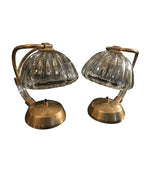 PAIR OF 1950S BAROVIER & TOSO GLASS AND BRASS LAMPS