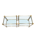 PAIR OF ART DECO LUCITE AND GILT METAL SIDE TABLES