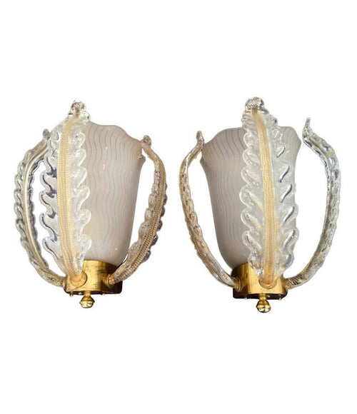 PAIR OF BAROVIER AND TOSA WALL SCONCES