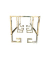 PAIR OF BRASS GREEK KEY DESIGN SIDE TABLES