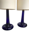 PAIR OF COBALT BLUE "FLEUR" LAMPS BY HOLMEGAARD