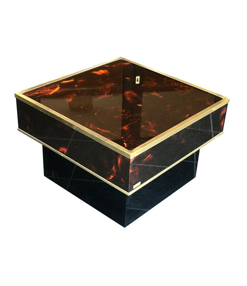 PAIR OF ERIC MAVILLE FAUX TORTOISESHELL SIDE TABLES