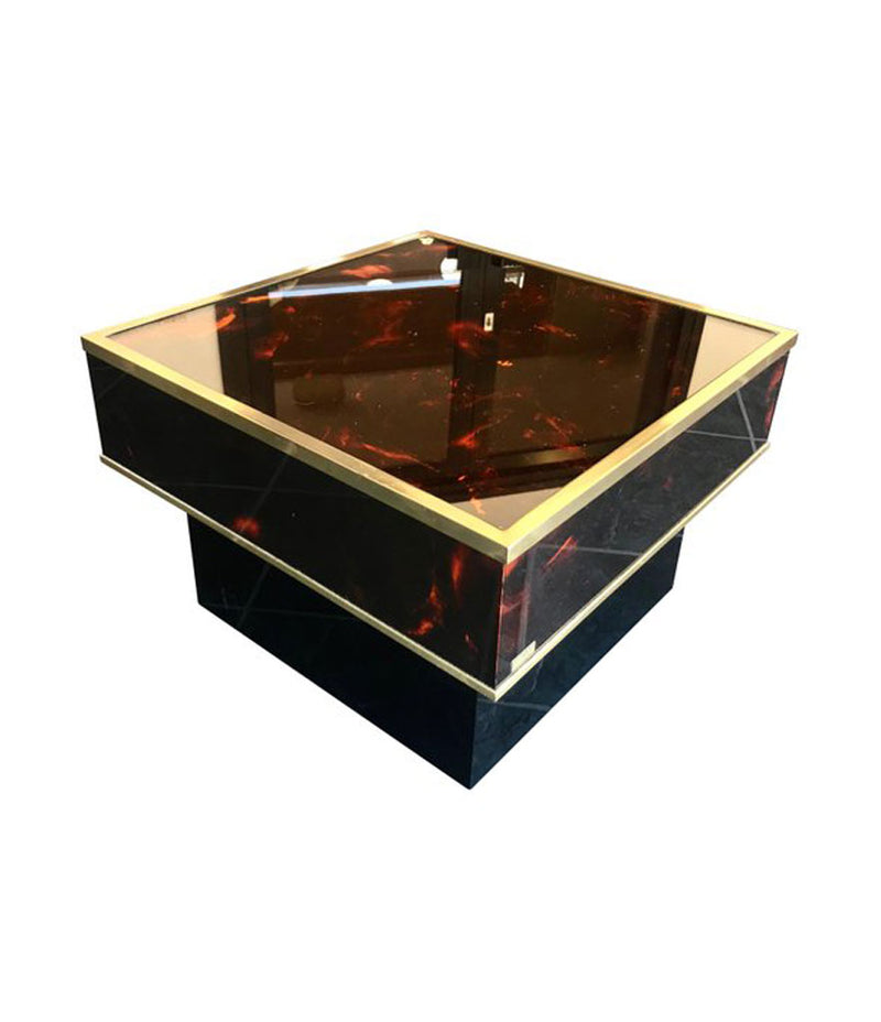 PAIR OF ERIC MAVILLE FAUX TORTOISESHELL SIDE TABLES