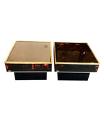 PAIR OF ERIC MAVILLE FAUX TORTOISESHELL SIDE TABLES