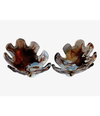 PAIR OF LARGE GLASS, LEAF SHAPED WALL SCONCES BY FÅGLAVIK, SWEDEN