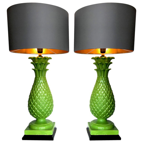 PAIR OF LARGE ITALIAN CERAMIC PINEAPPLE LAMPS