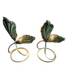 PAIR OF TOMMASO BARBI AND CARLO GIORGI BRASS DOUBLE LEAF LAMPS