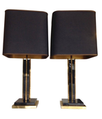 PAIR OF WILLY RIZZO LAMPS WITH MARBLE BASES