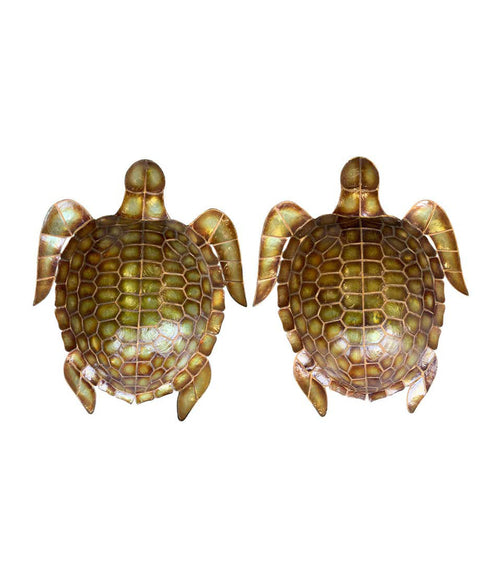 PAIR OF LARGE UNUSUAL TURTLE SHAPED NACRE FAUX TORTOISESHELL WALL SCONCES