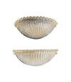 PAIR OF BAROVIER DEMILUNE WALL SCONCES WITH RIBBED AND SCOLLOPED MURANO GLASS