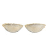 PAIR OF BAROVIER DEMILUNE WALL SCONCES WITH RIBBED AND SCOLLOPED MURANO GLASS