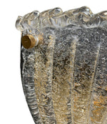 PAIR OF BAROVIER DEMILUNE WALL SCONCES WITH RIBBED AND SCOLLOPED MURANO GLASS