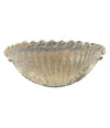 PAIR OF BAROVIER DEMILUNE WALL SCONCES WITH RIBBED AND SCOLLOPED MURANO GLASS