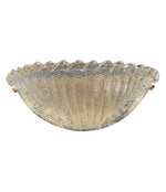 PAIR OF BAROVIER DEMILUNE WALL SCONCES WITH RIBBED AND SCOLLOPED MURANO GLASS