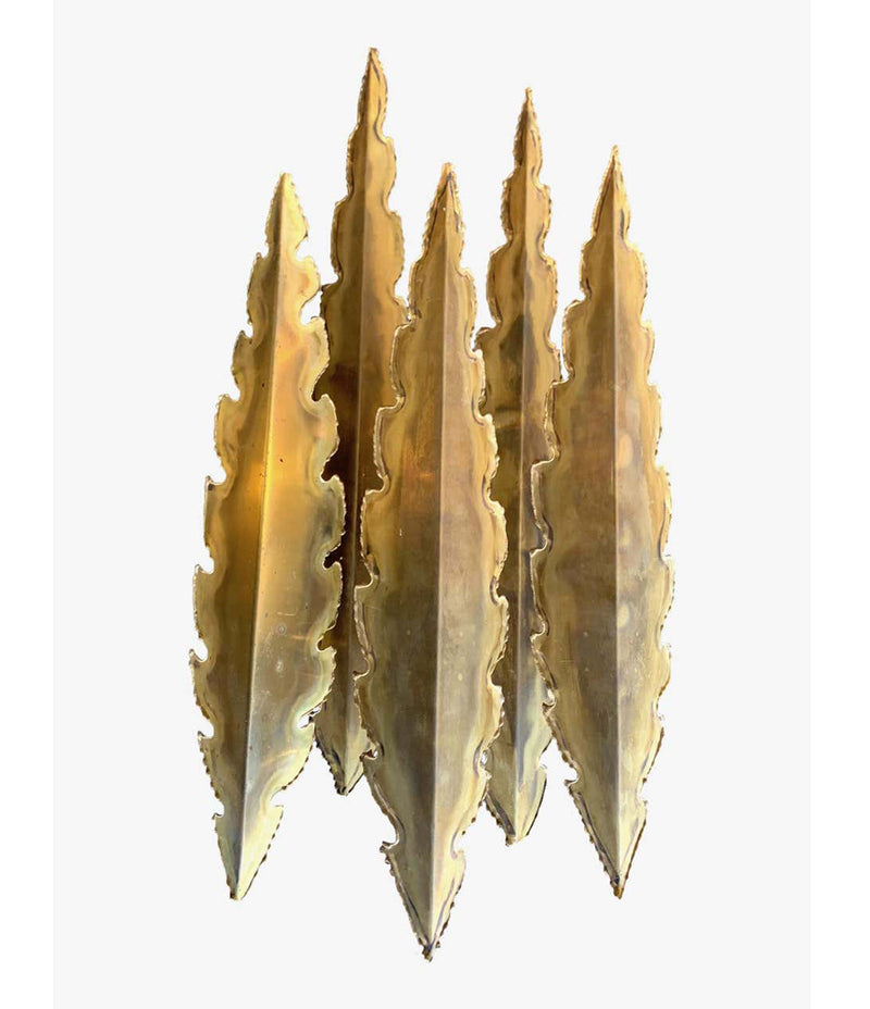 PAIR OF HOLM SORENSEN TORCH CUT BRUTALIST WALL SCONCES WITH THREE LIGHTS