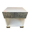 PAIR OF LUCIANO FRIGERIO BEDSIDE CABINETS WITH CAST BRUTALIST DRAWER FRONT