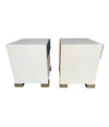 PAIR OF LUCIANO FRIGERIO BEDSIDE CABINETS WITH CAST BRUTALIST DRAWER FRONT