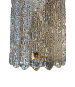 PAIR OF ORREFORS GLASS WALL SCONCES BY CARL FAGERLUND ON BRASS WALL PLATES