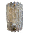 PAIR OF ORREFORS GLASS WALL SCONCES BY CARL FAGERLUND ON BRASS WALL PLATES